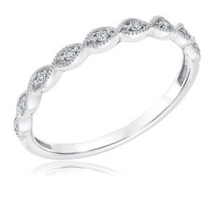 NEW REEDS ELLAURA DIAMOND BAND 10k WHITE GOLD